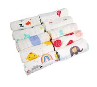 LEADSTAR Baby Muslin Washcloths, 10 PCS Baby Towels Reusable Baby Cotton Squares Face Shower Bath Towel Soft Baby Wiping Bathing Feeding Towel for Newborn Baby Gift