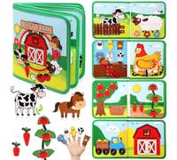 LEADSTAR Toddler Busy Board Montessori Toys for 1 2 3 4 Year Old - Farm Busy Book Educational Learning Sensory Toys for Boys Girls - Christmas Birthday Gifts for Toddlers Travel Toys for Airplane Car