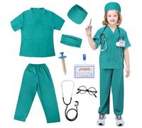 LEADSTAR Kids Doctor Costume,Nurse Costume Kids Toys for Girls Doctor Nurse Dress Up Halloween Cosplay,Toddlers Doctors Outfit Set with Accessories Child Role Play Outfit for Girls 3-10 Years