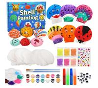 LEADSTAR Kids Sea Shells Painting Kit, Arts & Crafts for Kid Ages 4-12,DIY Creative Kids Painting Set Craft Kit for Toddlers Boys Girls Age 3 4 5 6 7 8 9 10 11 12 Year Old Birthday Halloween Day Gifts