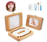 LEADSTAR Milk Tooth Box, Baby Photo Frame, Children's Teeth Storage Box, Keepsake Boxes, Tooth Box, Birth Gift, Christening, Birthday Kit for Girls and Boys