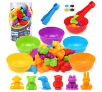 LEADSTAR Montessori Colour Sorting Toys for Toddlers, 56 PCS Counting Toys Matching Games Toys for 3 Year Old, Montessori Math Skills Fine Motor Skills Toys Game Educational Toys for 3 4 5 Years Old