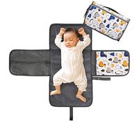 LEADSTAR Portable Nappy Changing Mat, Diaper Changing Pad with Head Cushion Pockets, Waterproof Foldable Infant Baby Changing Pad Kit for Home Travel Outside (White)