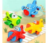 LEADSTAR Toy Car for 1 2 3 4 Year Old Toddler,Set of 4 Friction Powered Toy Cars AirplaneToy,Push and Go Airplane Cars Gifts for Boys and Girls