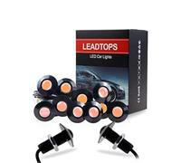 LEADTOPS Eagle Eye LED Lights, 10-pack DIY 12V Ultra thin 23mm Eagle Eye Bulb Fog Tail DRL Daytime Running Lights Yellow Kit for Car Motorcycle (Yellow, Black)