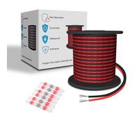 LEADTOPS Silicone Electrical Wire 20 AWG Red/Black 15.24M/Colour 2x0.5mm² 2 Cord 20/2 Flexible Hook up Stranded Tinned Copper Cable Wire