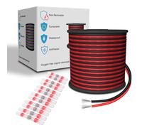 LEADTOPS Silicone Electrical Wire 22 AWG Red/Black 30.48M/Colour 2x0.33mm² 2 Cord 22/2 Flexible Hook up Stranded Tinned Copper Cable Wire