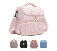 Leadvenst Breastmilk Cooler Bag - Large Capacity 12L & 10-Hour Insulated Bottle Cooler Bag with Detachable Divider for Tall Baby Bottles | Dual Deck Lunch Box for Women | Breast Pump Bags for Work