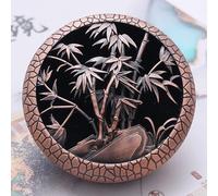 Leadwider Red Copper Incense Holder with Cherry Blossom Design,Traditional Chinese Zen Pattern, Metal Coil Burner - Bamboo