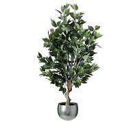 Leaf Artificial 100Cm Premium Artificial Ficus Twist Tree Silver Planter