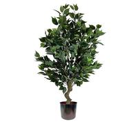 100cm Leaf Realistic Artificial Ficus Tree / Plant Bush Ficus Multicolour Planter Leaf Green One Size