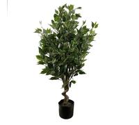 Leaf Artificial 110Cm Evergreen Twist Ficus Tree, Green