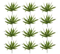 Leaf 12 x 40cm Artificial Crocodile Fern Plant - 40cm - Green - 40cm