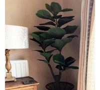 Leaf 120Cm (4Ft) Large Artificial Fiddle Fig Tree Ficus Evergreen Plant, Green