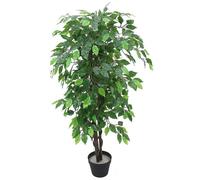 Leaf 120cm Artificial Ficus Tree / Plant - Large Bushy Shape in Green Leaf Green