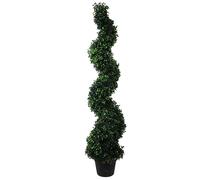 Leaf 120cm Artificial Natural Boxwood Spiral Topiary in Green Leaf Green
