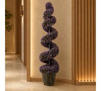 Leaf 120cm Artificial Purple Large Spiral with Decorative Planter Leaf Purple