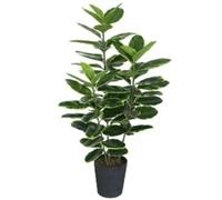 Leaf 120cm Artificial Rubber Tree in Green Leaf Green