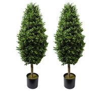 Leaf 120cm Buxus Ball Artificial Tree UV Resistant Outdoor in Green Leaf Green
