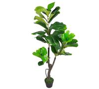 Leaf 120cm Design UK Artificial Realistic Plant Fiddle Fig Tree in Green Leaf Green