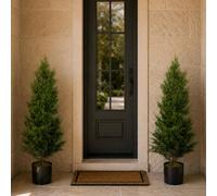 Leaf 120Cm Pair Of Artificial Cypress Cedar Topiary