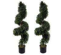 Leaf 120Cm Spiral Buxus Artificial Tree Uv Resistant Outdoor, Green