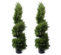 Leaf 120Cm Spiral Cypress Artificial Tree Uv Resistant Outdoor