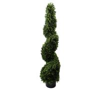 Leaf 120cm Sprial Buxus Artificial Tree UV Resistant Outdoor in Green Leaf Green
