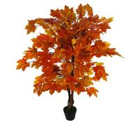 Leaf 125cm Extra Large Artificial Autumn Maple Acer Tree in Orange Leaf Orange