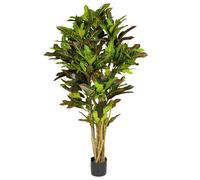 Leaf 150cm Artificial Croton Tree in Green Leaf Green