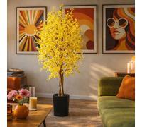 Leaf 150cm Artificial Forsythia Tree Premium in Yellow Leaf Yellow