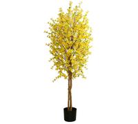 Leaf 150cm Artificial Forsythia Tree Yellow Blossom - 150cm - Yellow - 150cm