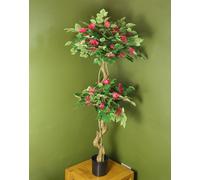 Leaf 150cm Pink Floral Blossom Extra Large Artificial Silk Bougainvillea Tree in Dark Pink Leaf Dark Pink