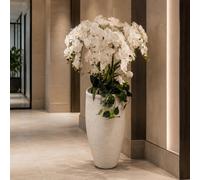 Leaf 150Cm White Orchid Potted Display Artificial