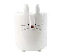 Leaf 15Cm Ceramic White Rabbit Planter