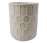 Leaf 16cm White Honeycomb Ceramic Planter Leaf White
