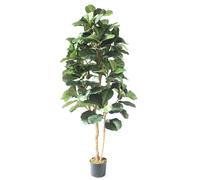 Leaf 180cm Artificial Fiddle Fig Deluxe Tree in Green Leaf Green