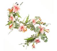 Leaf 180cm Artificial Hanging Trailing Pink Lily Plant Garland Leaf Pink