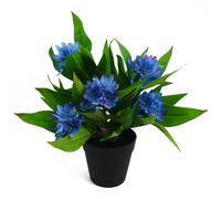Leaf 18cm Artificial Freesia Plant Blue Flowering Leaf Blue
