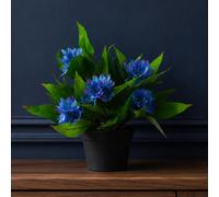 Leaf 18Cm Artificial Freesia Plant Blue Flowering Premium