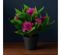 Leaf 18Cm Artificial Freesia Plant Dark Pink Flowering Premium