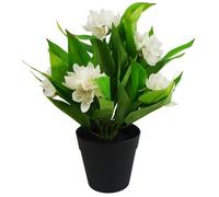 Leaf 18Cm Artificial Freesia Plant White Flowering