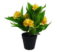 Leaf 18Cm Artificial Freesia Plant Yellow Flowering