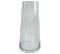 Leaf 28cm Gold Rim Smoke Grey Glass Vase Leaf Grey