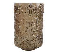 Leaf 29cm Embossed Chestnut Glass Vase in Dark Brown Leaf Dark Brown