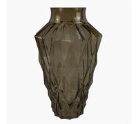 Leaf 30cm Brown Geometric Glass Vase in Dark Brown Leaf Dark Brown