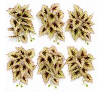 Leaf 30Cm Pack Of 6 X Artificial Trailing Cream And Pink Caladium