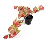 Leaf 35cm Artificial Hanging Trailing Plant Pink Splash Caladium Leaf Pink