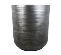 Leaf 39cm x 33cm Coya Silver Ridged Planter Composite Plant Pot in Grey | Size: 39 cm x 33 cm Leaf Grey 39 cm x 33 cm