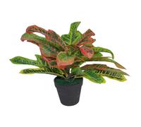 Leaf 40cm Artificial Codiaeum Multicoloured House Plant in Orange Leaf Orange